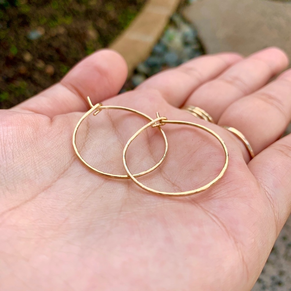 Gold Fill Handmade Hoop Earrings